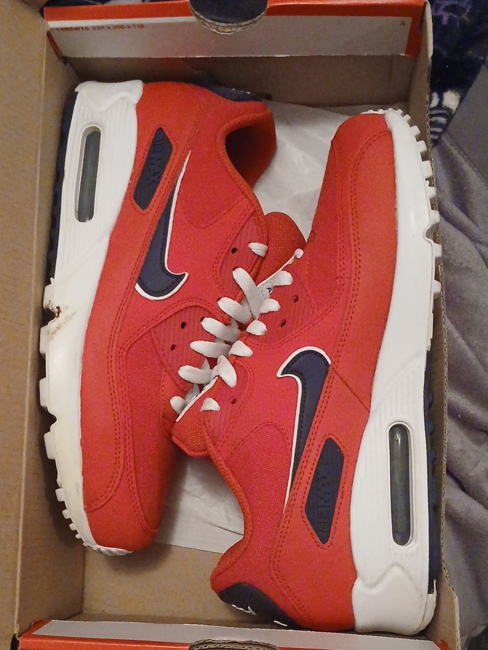 Nike Red Sneakers with Navy Swoosh and White Soles